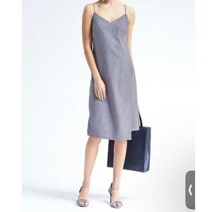 NWT Banana Republic Cascade Slip Dress Blue 12